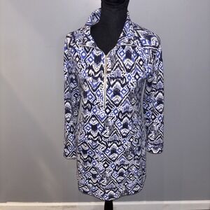 Lilly Pulitzer UPF 50+ Skipper Popover Dress Oh My Cod‎ Women Size Small Coastal